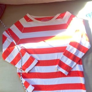 J Crew (crewcuts) orange 🍊 and cream striped top